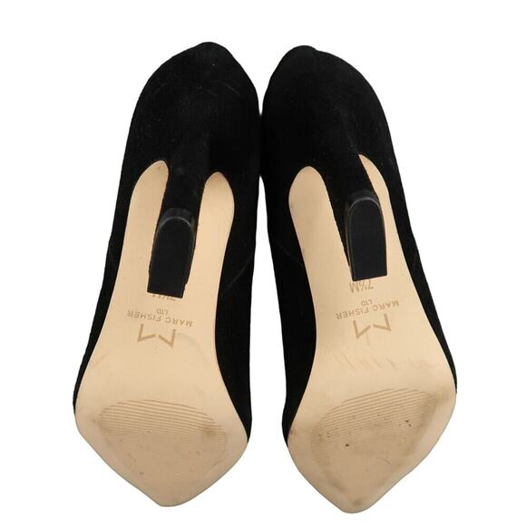 Marc Fisher Shoes Womens 7.5 Booties Point Toe Black Suede Classic Heeled Boots - Picture 13 of 15